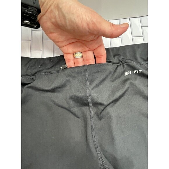 Set of 2 Nike Running Cropped Legging Womens XS Nylon Stretch Black - Picture 6 of 16